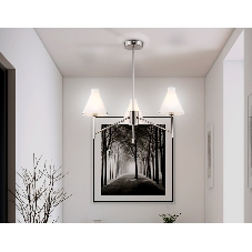 Люстра Ambrella light LH57121/3 SN/FR никель/белый матовый E14/3 max 40W D650*590
