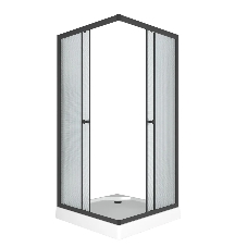 Душевой уголок BAU Stil Hit Black с поддоном 90x90х195, рифленое закаленное стекло, черный профиль