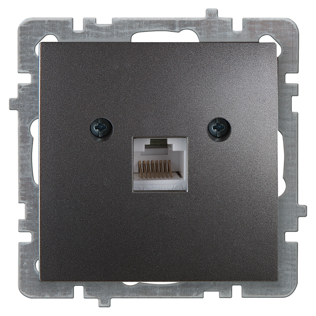 Nilson Механизм роз. 1-местн. компьютерная СУ, (RJ45 САТ6), ТУРАН-АЛЕГРА-ТОР, metallic, антрацит (24160445)