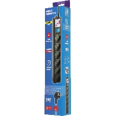 Фильтр-удлинитель PowerCube 1,9 м 6 р 16А SPG6-B1,9M (21887), черный