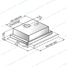 Вытяжка встраиваемая Elikor Интегра 45П-400-В2Л белый/нержавеющая сталь, 45 см, 400 куб. м/ч, 55 дБ