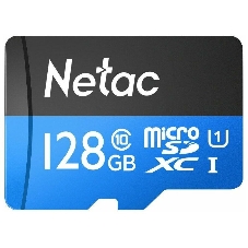Флеш-Карта NeTac P500 Standard MicroSDXC 128Gb U1/C10 up to 80Mb/s, retail pack card only