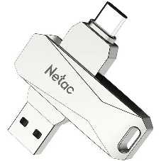 Флешка USB Netac U782C, 256Gb, USB 3.0, серебристый