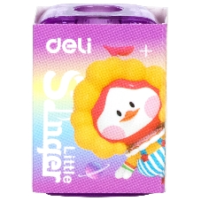Точилка для карандашей ручная Deli EH552 Little Singer, 1 отверстие, пластик, ассорти, коробка