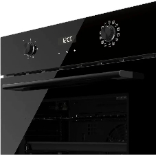 Встраиваемый духовой шкаф Kuppersberg HO 677 B, High-Tech, объем 70 л, 13 режимов, электронное управление (утапливаемые переключатели, аналоговый дисплей), телескопические направляющие на одном уровне, максимальная температура 300 градусов, 2 стекла в дверце, черный