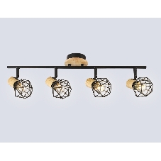 Светильник Ambrella light TR8754/4 BK/WD черный/дерево IP20 E27/4 615*115*200