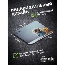 Коврик для мыши Cactus Owl gray рисунок 300x50x3мм (CS-MPC-D12M)