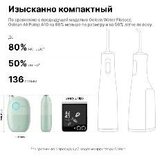 Ирригатор Oclean AirPump A10 W7602 серый, от аккумулятора, 45 мл, 3 режима