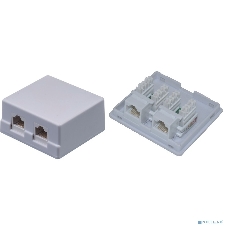 Внешняя сетевая розетка NEOMAX NM-SMB-KJ45-U5E-2PD-102-WH Cat.5E,UTP, 2 порта, белый