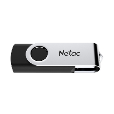 Флешка USB Netac U505 (NT03U505N-064G-20BK), 64Gb, USB 2.0, R/W 70/30, черный/серебристый
