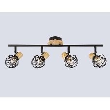 Светильник Ambrella light TR8754/4 BK/WD черный/дерево IP20 E27/4 615*115*200