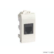 Компьютерная розетка RJ-45 кат.5Е (разъем PcNet), белая, 1мод. ДКС 76654B