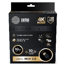 Кабель аудио-видео Cactus CS-HDMI.2-10 HDMI (m)/HDMI (m) 10м. позолоченные контакты черный