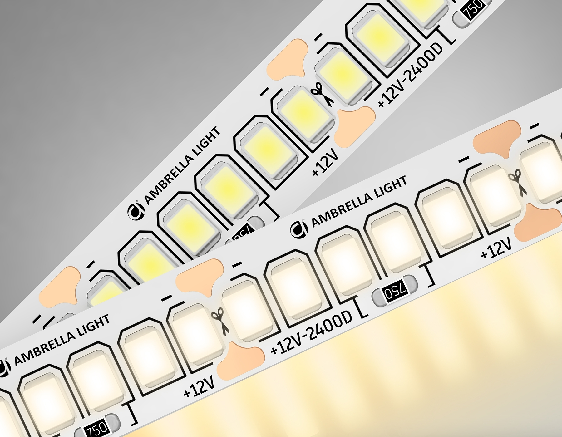 Светодиодная лента Ambrella light GS1501 2835 240Led/ 19.2W m/ 12V IP20 3000K/ 5000*10*1.2mm (2 конт.)