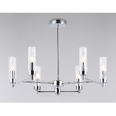 Люстра Ambrella light LH55151/6 CH/CL хром/прозрачный E14/6 max 40W D675*520