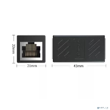 Модуль RJ-45 (F) <->RJ-45(F),FTP, проходной, ABS пластик, черный, cat.5e VCOM CT251S