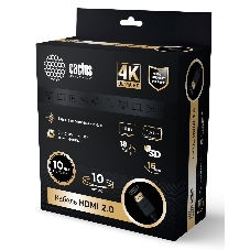 Кабель аудио-видео Cactus CS-HDMI.2-10 HDMI (m)/HDMI (m) 10м. позолоченные контакты черный
