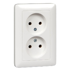 Розетка WESSEN RS16-235-BХИТ белый 2-ая б/з 10А скрытый монтаж