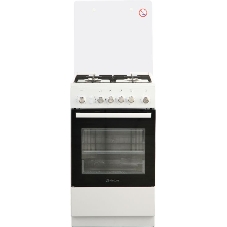 Плита газовая De Luxe 5040.30г (кр) ЧР белый/черный, конфорок 4 шт, духовка 43 л, 50 см x 85 см x 50 см
