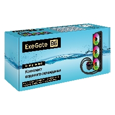 Система жидкостного охлаждения ExeGate BlackWater-360.PWM.RGb черный, 120 мм, алюминий/медь, 2000 об/мин, 37 дБ, 4 pin, 280 Вт