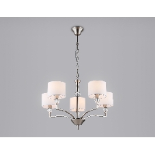 Люстра Ambrella light LH71121/5 SN/WH никель/белый E14/5 max 40W D660*880
