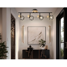Светильник Ambrella light TR8754/4 BK/WD черный/дерево IP20 E27/4 615*115*200