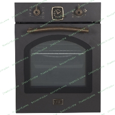 Встраиваемая электрическая духовка Korting OKB 4941 CRN/59.6 х 45 x 55 см, Духовой шкаф в ретро-дизайне, ширина 45 см, аналоговые часы в классическом стиле Frank Muller, таймера с функцией отключения, 9 режимов нагрева, объем духовки 45 л, телескопические направляющие на одном уровне, двухслойное остекление, каталитическая самоочистка, автоматическое отключение, в комплекте: 2 противня, хромированная решетка, цвет - черный; цвет ручек - бронза