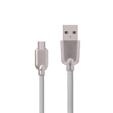 Кабель USB ACD-Allure MicroUSB - USB-A Кожа, 1м, белый