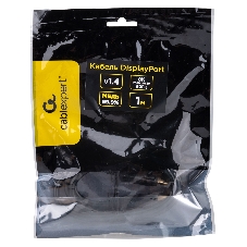 Кабель DisplayPort Cablexpert CC-DP8K-1M, 20M/20M, v1.4, 8К, медь, тройной экран, 1м, черный, пакет