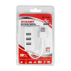 Разветвитель USB Rexant на 4 порта белый