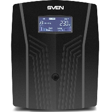 Источник бесперебойного питания UPS Sven Pro 1500 (1000 WA, LCD, USB, RG-45, 3 евро розетки)