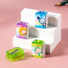Точилка для карандашей ручная Deli EH552 Little Singer, 1 отверстие, пластик, ассорти, коробка