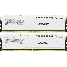 Оперативная память Kingston Fury Beast, DDR5, 32Gb (2x16 Gb), 5600 MHz, CL36, DIMM, радиатор, белый