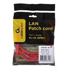 Патч-корд UTP Cablexpert cat.5e, 1.5м, литой, многожильный, красный