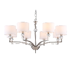 Люстра Ambrella light LH71123/8 SN/WH никель/белый E14/8 max 40W D840*880