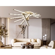 Потолочный светодиодный светильник Ambrella light FL6234 GD золото 96W 3000K-6400K 605*605*200 (ПДУ ИК)