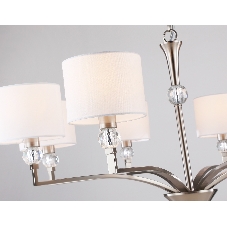 Люстра Ambrella light LH71123/8 SN/WH никель/белый E14/8 max 40W D840*880