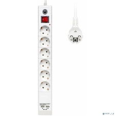 Сетевой фильтр Buro BU-SP3 USB 2A-W 3 м, 6 розеток, белый, коробка