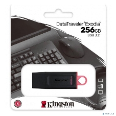 Флешка USB Kingston DataTraveler Exodia (DTX/256GB), 256Gb, USB 3.2 Gen 1, R/W 200/60, черный/розовый