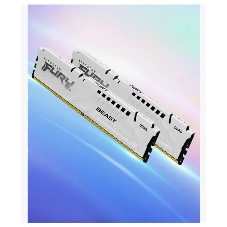 Оперативная память Kingston Fury Beast, DDR5, 32Gb (2x16Gb), 5600MHz, CL40, DIMM, с радиатором, белый
