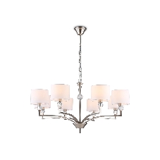 Люстра Ambrella light LH71123/8 SN/WH никель/белый E14/8 max 40W D840*880