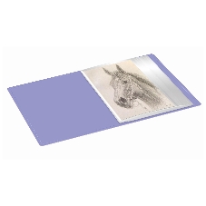 Папка с 20 прозрачными вкладками Бюрократ Pastel PAST20VIO A4, пластик, 0.5мм, торцевой карман с бумажной вставкой, фиолетовый