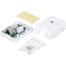 Розетка в сборе Cabeus, 1x RJ45(8P8C), кат. 5е, экр., внешняя, белый, (WS-8P8C-Cat.5e-SH-1)
