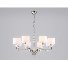 Люстра Ambrella light LH71123/8 SN/WH никель/белый E14/8 max 40W D840*880