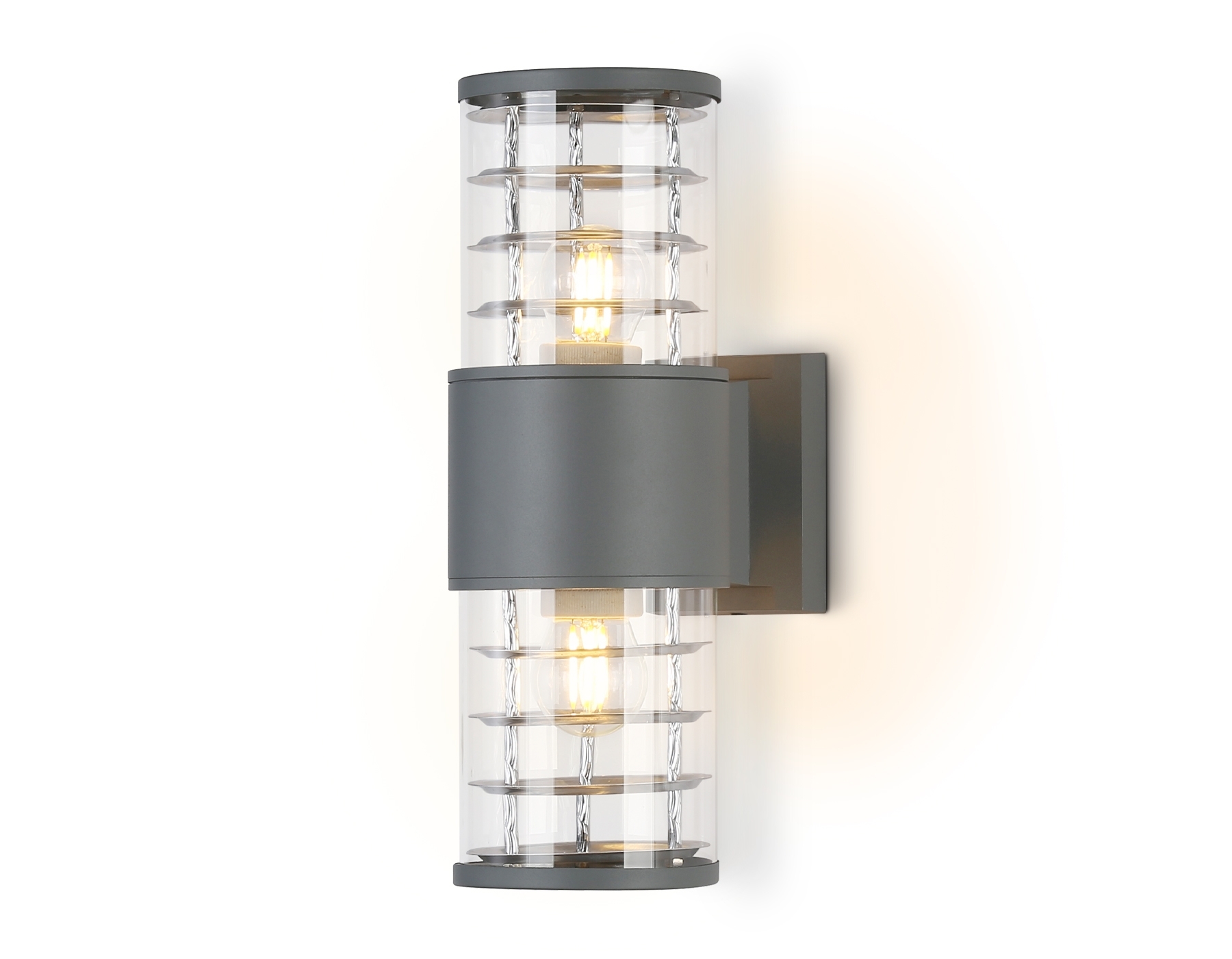 Светильник Ambrella light ST2523/2 GR/CL серый/прозрачный IP54 E27/2 max 40W 305*110*155