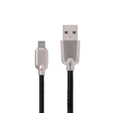 Кабель USB ACD-Allure Lightning - USB-A Кожа, 1м, черный