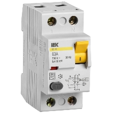 Выключатель дифференциального тока (УЗО) IEK MDV10-2-063-030 ВД1-63 2Р 63А 30мА IEK