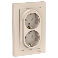 Розетка 2-м СП AtlasDesign 16А IP20 с заземл. защ. шторки в сборе беж. SE ATN000226 Розетка 2-м СП AtlasDesign 16А IP20 с заземл. защ. шторки в сборе беж. SE ATN000226