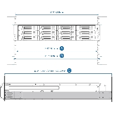 Дисковый массив QNAP RAIL-A03-57 Комплект направляющих для для стоечных устройств не более 2U: SS-ECxx79U-SAS-RP,TS-xx79U-RP,TS-EC
