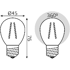 Лампа светодиодная филаментная Gauss Filament 8Вт цок.: E27 шар св. свеч. бел. нейт. (упак.: 10 шт)